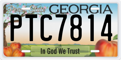 GA license plate PTC7814