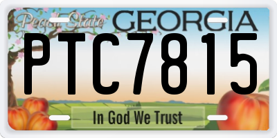 GA license plate PTC7815