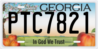 GA license plate PTC7821