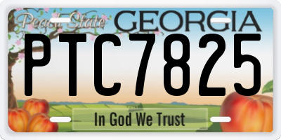 GA license plate PTC7825