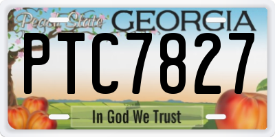 GA license plate PTC7827