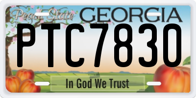 GA license plate PTC7830