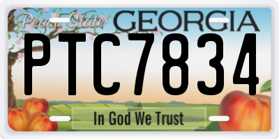 GA license plate PTC7834