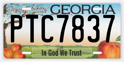 GA license plate PTC7837