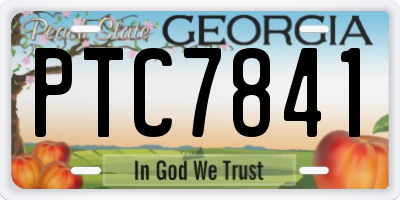 GA license plate PTC7841