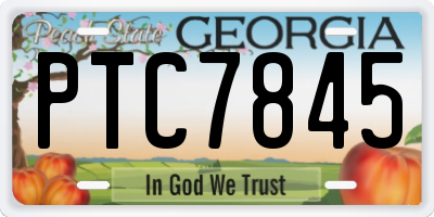 GA license plate PTC7845