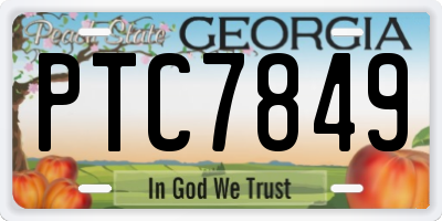 GA license plate PTC7849