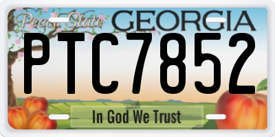 GA license plate PTC7852