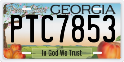 GA license plate PTC7853