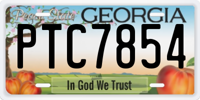 GA license plate PTC7854