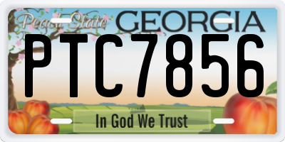 GA license plate PTC7856