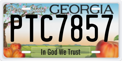 GA license plate PTC7857
