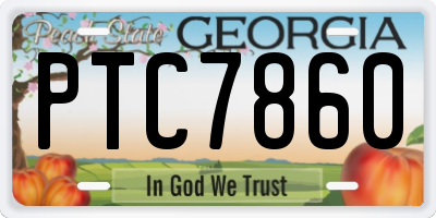 GA license plate PTC7860