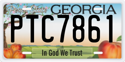 GA license plate PTC7861