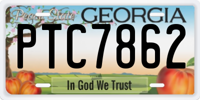 GA license plate PTC7862