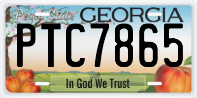 GA license plate PTC7865