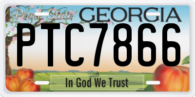 GA license plate PTC7866