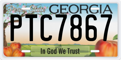 GA license plate PTC7867