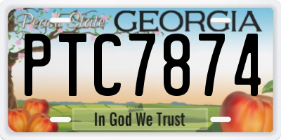GA license plate PTC7874