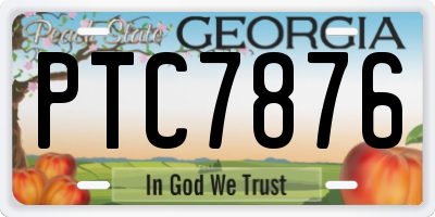 GA license plate PTC7876