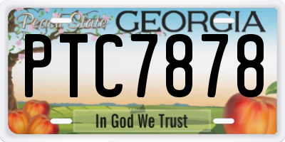GA license plate PTC7878