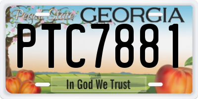 GA license plate PTC7881