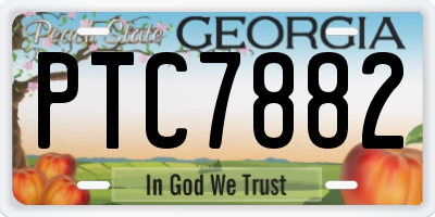 GA license plate PTC7882