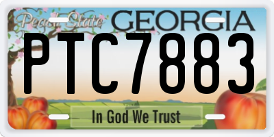 GA license plate PTC7883