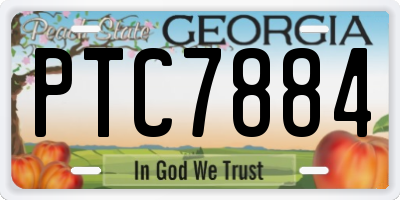 GA license plate PTC7884