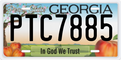 GA license plate PTC7885