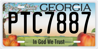 GA license plate PTC7887