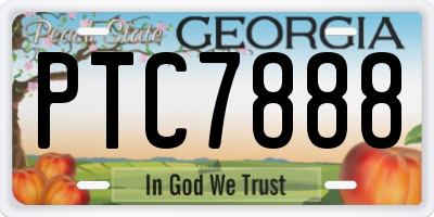 GA license plate PTC7888