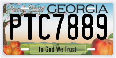 GA license plate PTC7889