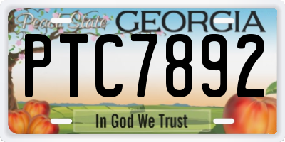 GA license plate PTC7892