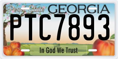 GA license plate PTC7893