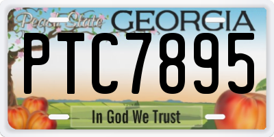 GA license plate PTC7895
