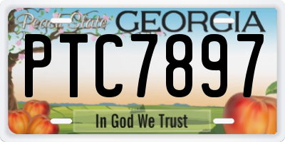 GA license plate PTC7897