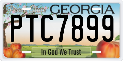 GA license plate PTC7899