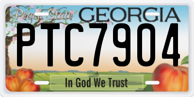 GA license plate PTC7904