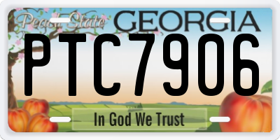 GA license plate PTC7906