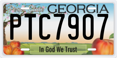 GA license plate PTC7907