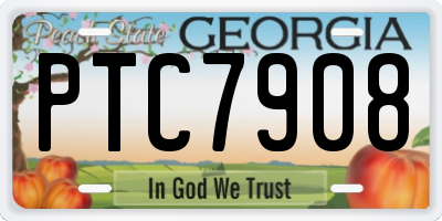 GA license plate PTC7908