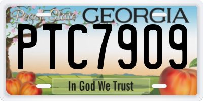 GA license plate PTC7909