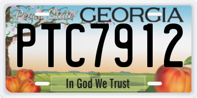 GA license plate PTC7912
