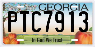 GA license plate PTC7913