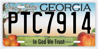 GA license plate PTC7914