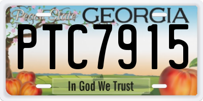 GA license plate PTC7915