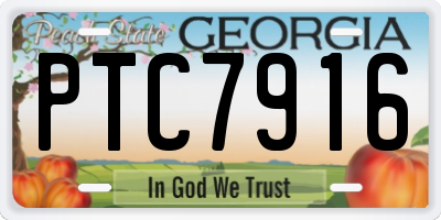 GA license plate PTC7916