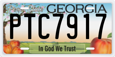 GA license plate PTC7917
