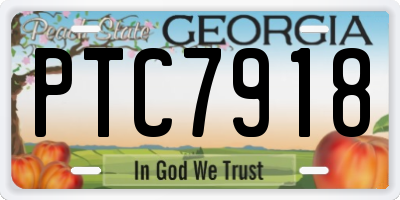 GA license plate PTC7918